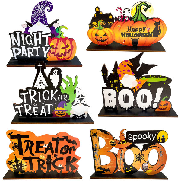 The Holiday Aisle® 6 Piece Happy Halloween Table Decorations Set Wayfair